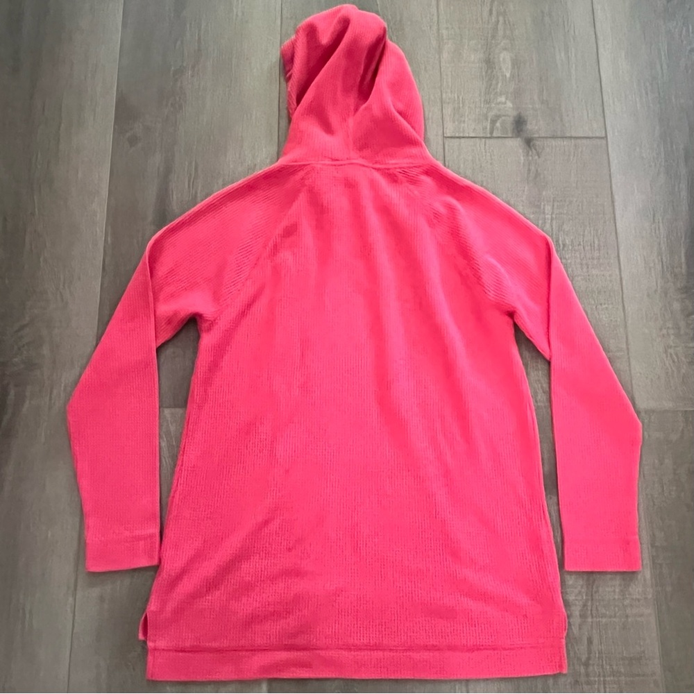 Chaps Sports Hoodie Women S/P Coral Cotton Waffle Knit Beach Active PreppyResort - Picture 4 of 9